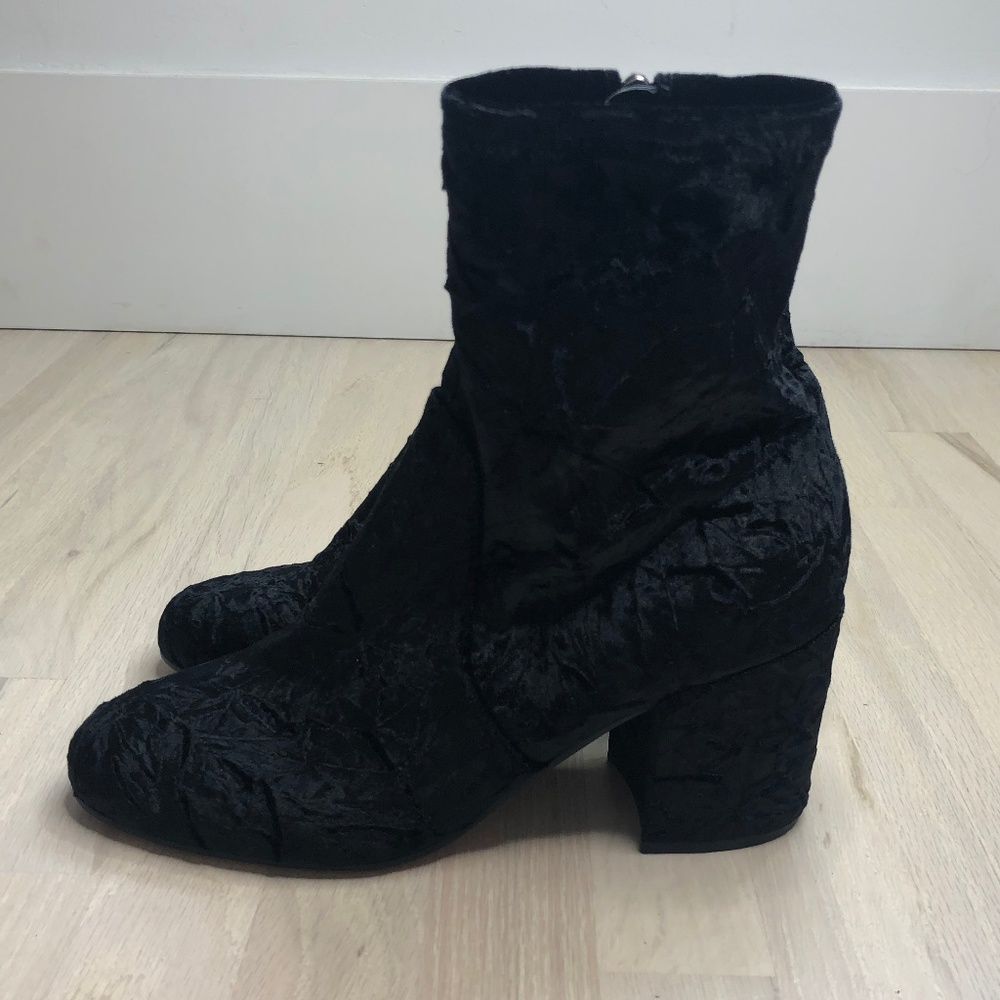 Marc Fisher- Black Velvet Ankle Boots